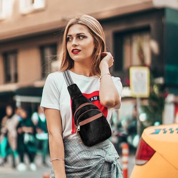 Small Sling Bag Women Vegan PU Leather Lightweight Travel Daily Use - Picture 3 of 7